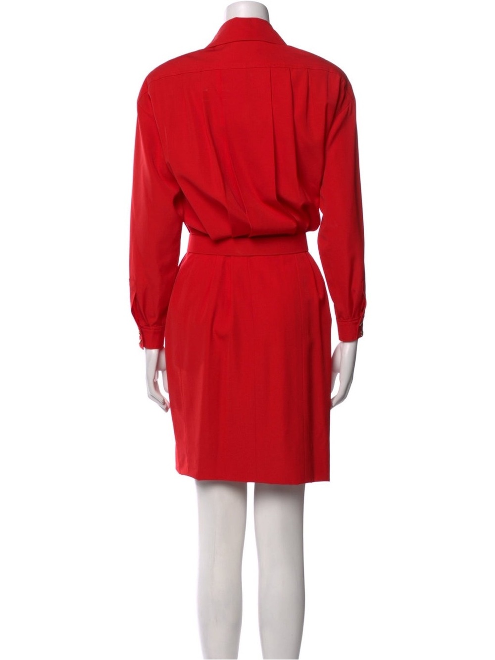 Authentic CHANEL Spring 1989 Karl Lagerfeld red belt dress vintage size 36 - Picture 2 of 13